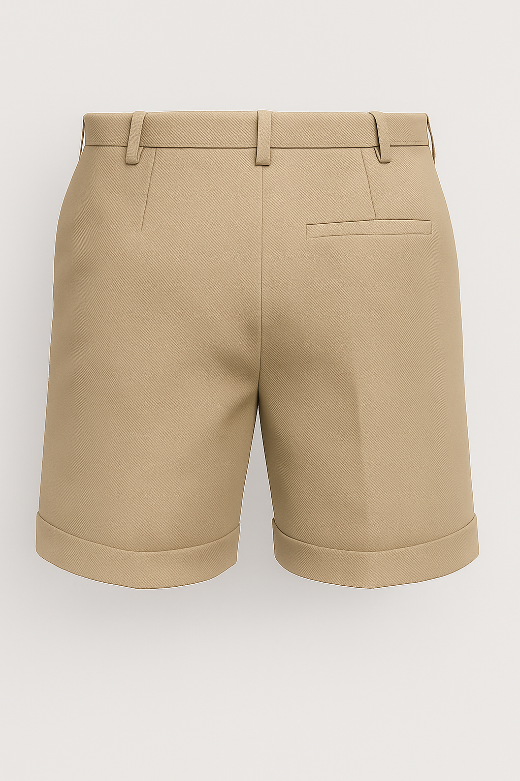 Afslappet Letvægts Beige Herreshorts Med Læg