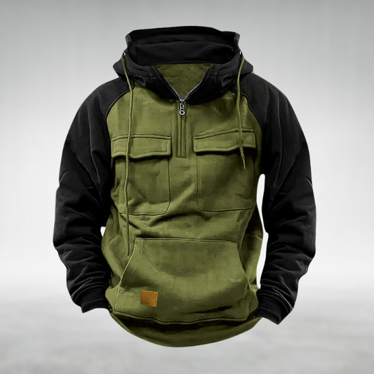 Markus | Vinterhoodie i To-Farvet Design med Justerbar Hætte