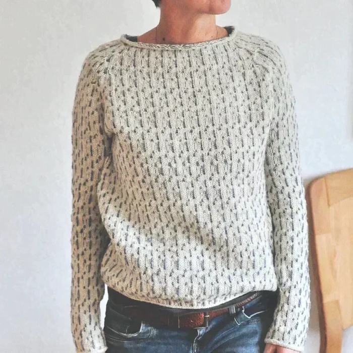 Halen - Langærmet sweater med rund hals og afslappet løs