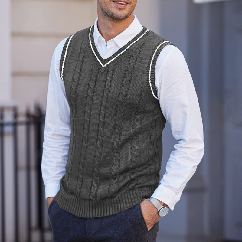 Erik | Ribbet vest med V-hals til lag-på-lag styling