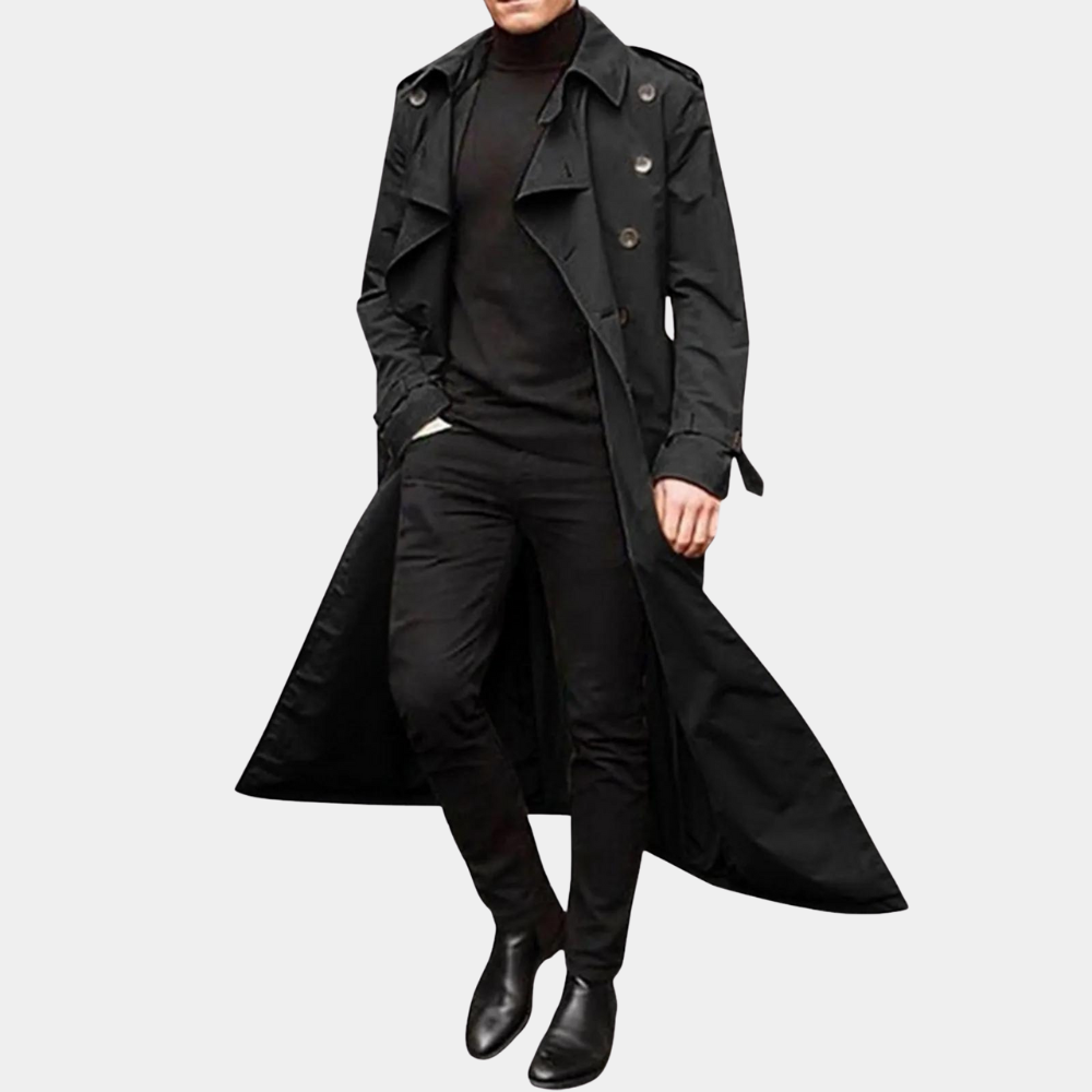 Marius | Lang trenchcoat med vandafvisende stof