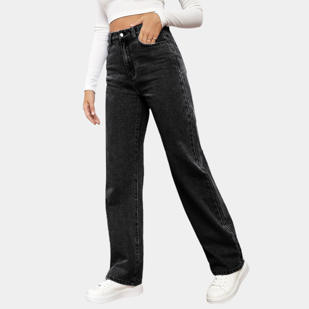 Stilfulde jeans med høj talje og brede ben