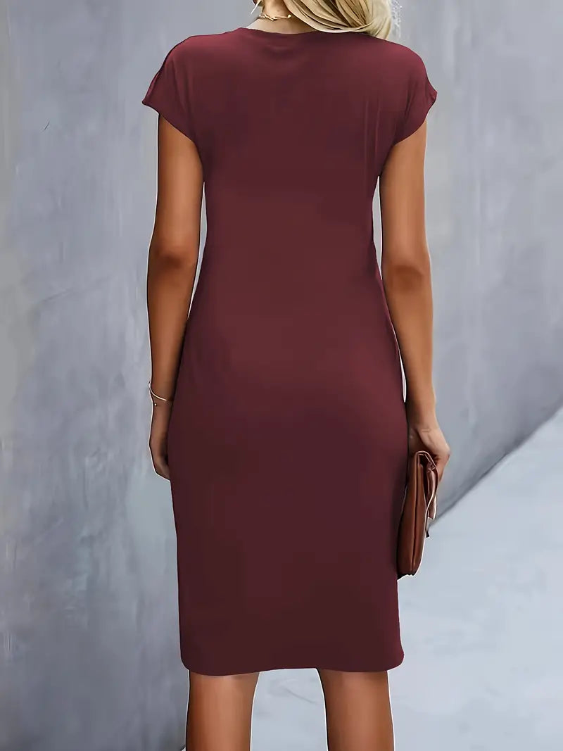 Moderne Dame Elegant Stilfuld Midikjole