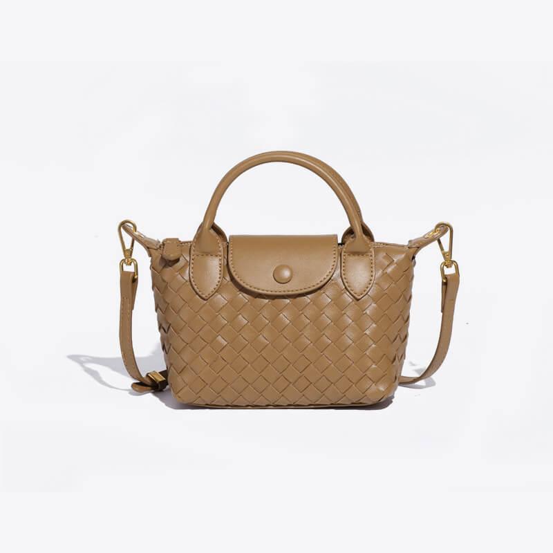 Athena - Kompakt crossbody-taske med vævet tekstur