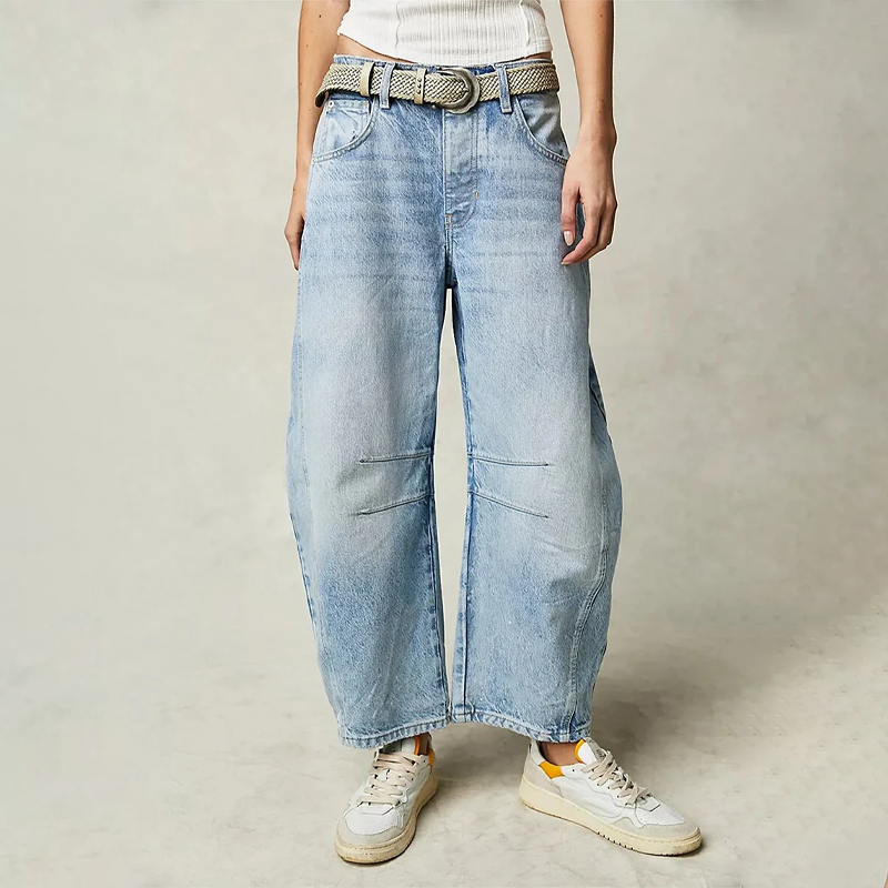 Casual Behagelige Jeans Med Vide Ben