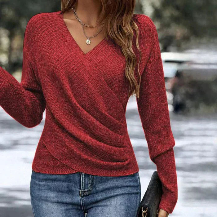 Dame Elegant Forårs V-Hals Wrap Top