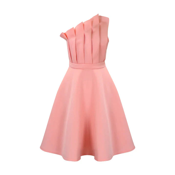 Dame Elegant Enskulder Fit-and-Flare Sommer Kjole