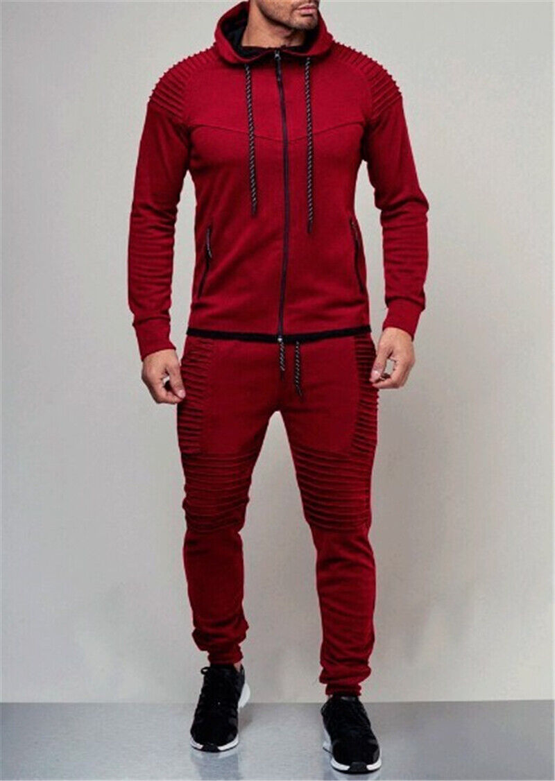 Alexander | Slim Fit Streetwear-Sæt Med Hættejakke, Joggingbukser Og Ribstrik-Paneler