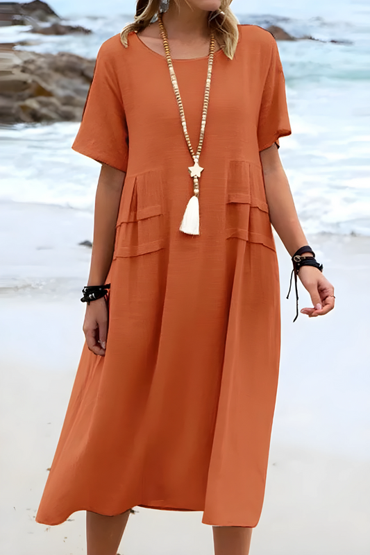 Amelia - Dame lang kjole med lagdelt design