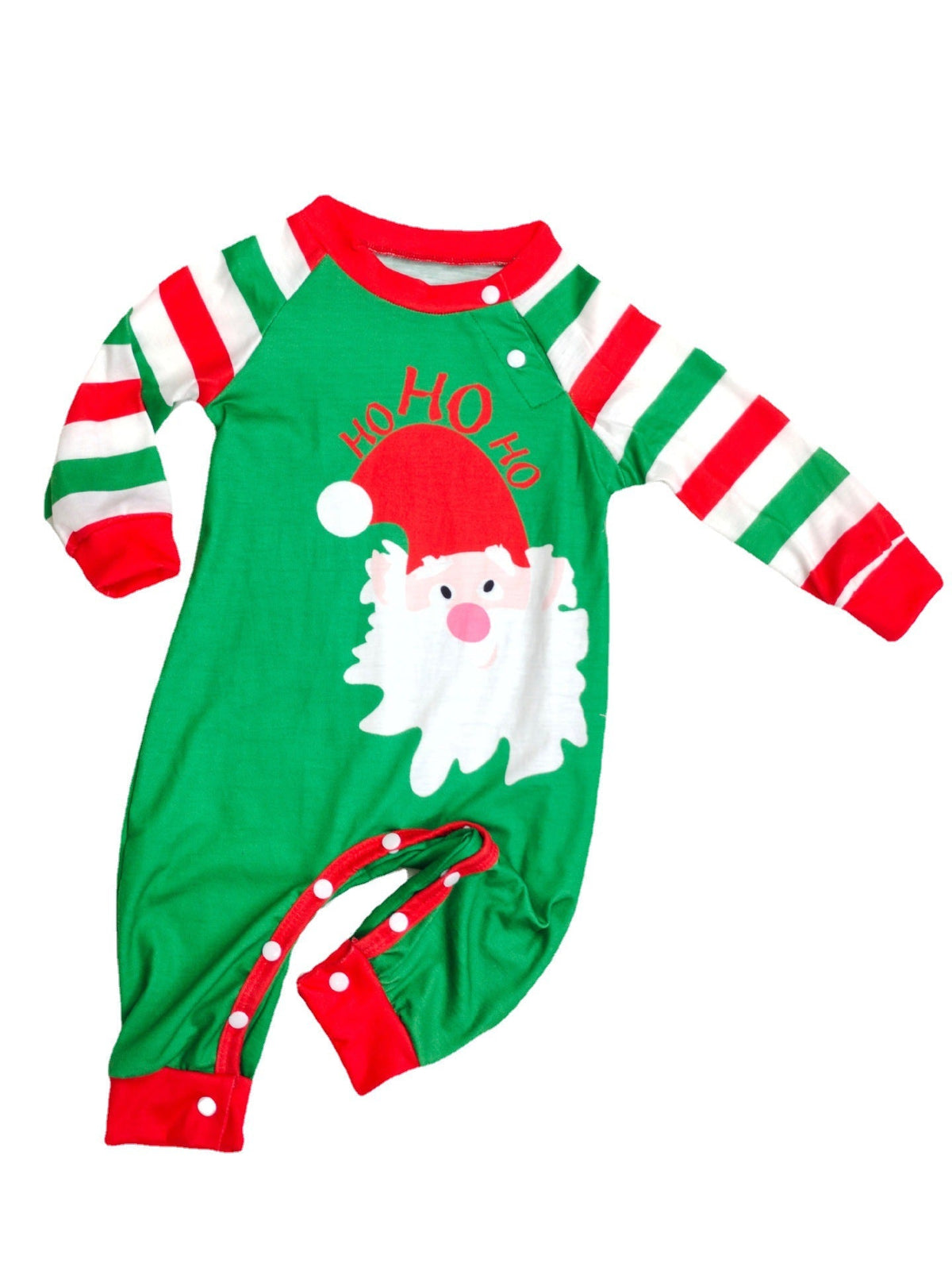 Noel | Julepyjamas med julemandsansigt og stribede bukser til familien