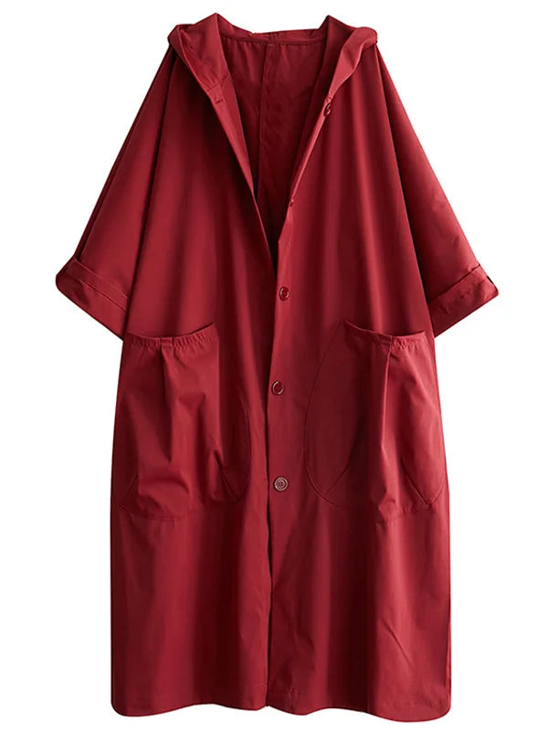 Vigga | Trenchcoat med hætte og elegant lang pasform