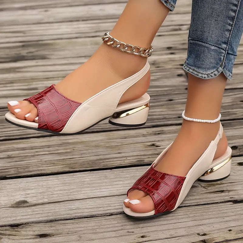 Sophia - Peep-toe sandaler med lav blokhæl