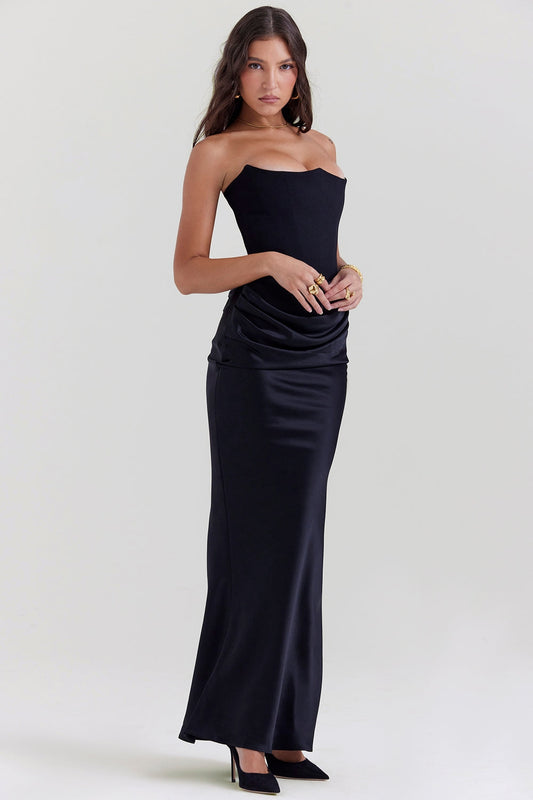 Dame Strapless Maxi Kjole til Bryllupsgæst