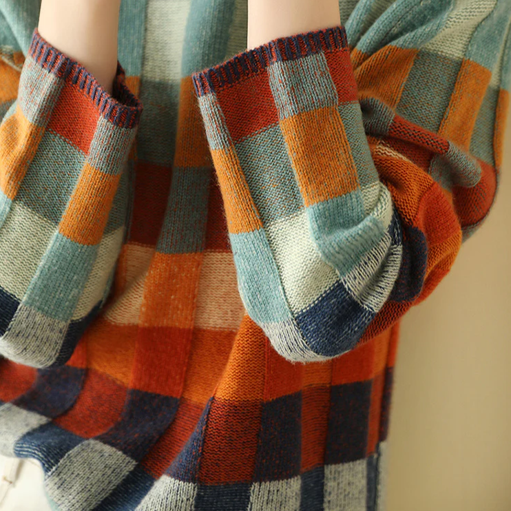 Elizabeth oversized sweater med ternmønster