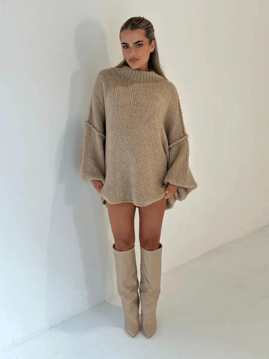 Louise | Blød Løs Sweater Med Rullekrave Til Hverdag