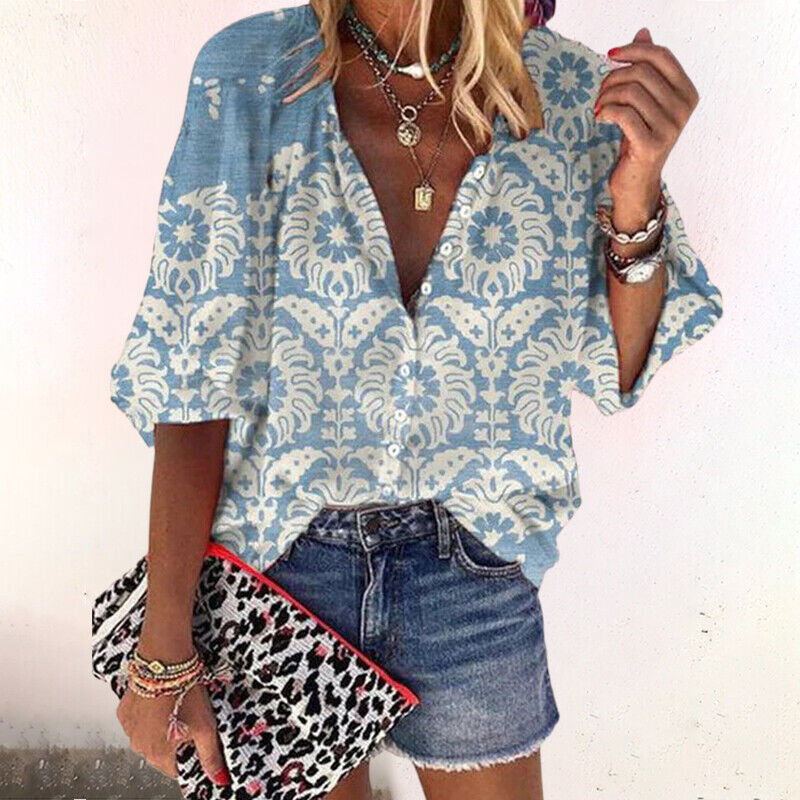 Moderne Elegant Stilfuld Blomstret Bluse