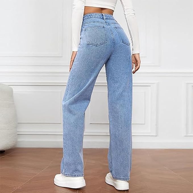 Dame Høj Talje Wide Leg Jeans