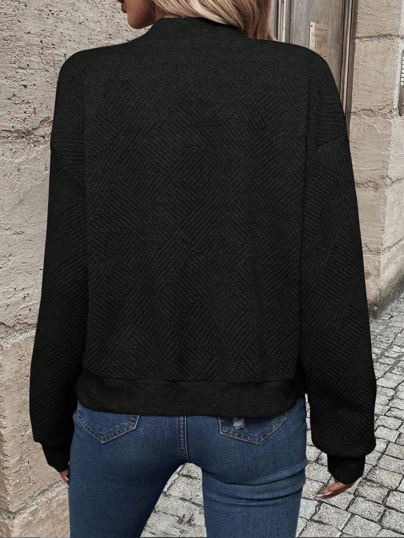 Nora | Tekstureret let bomber jakke med lynlås til kvinder