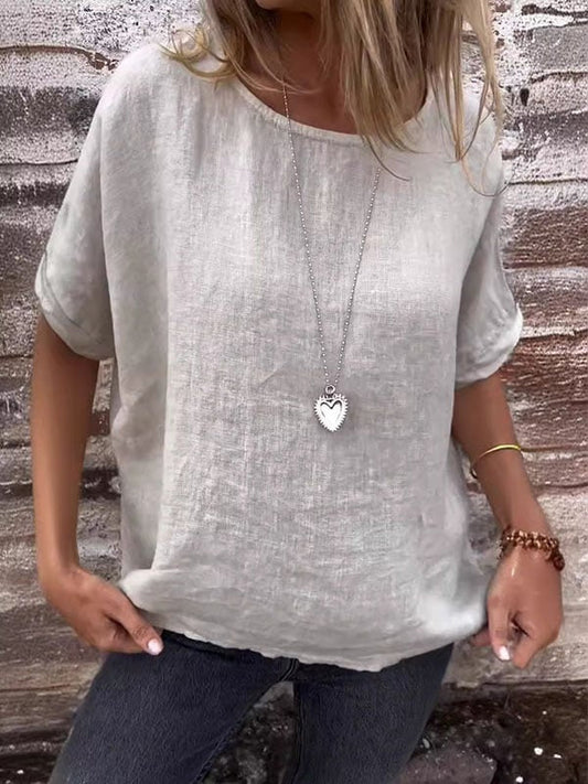 Emma – Minimalistisk Afslappet Top I Bomuld