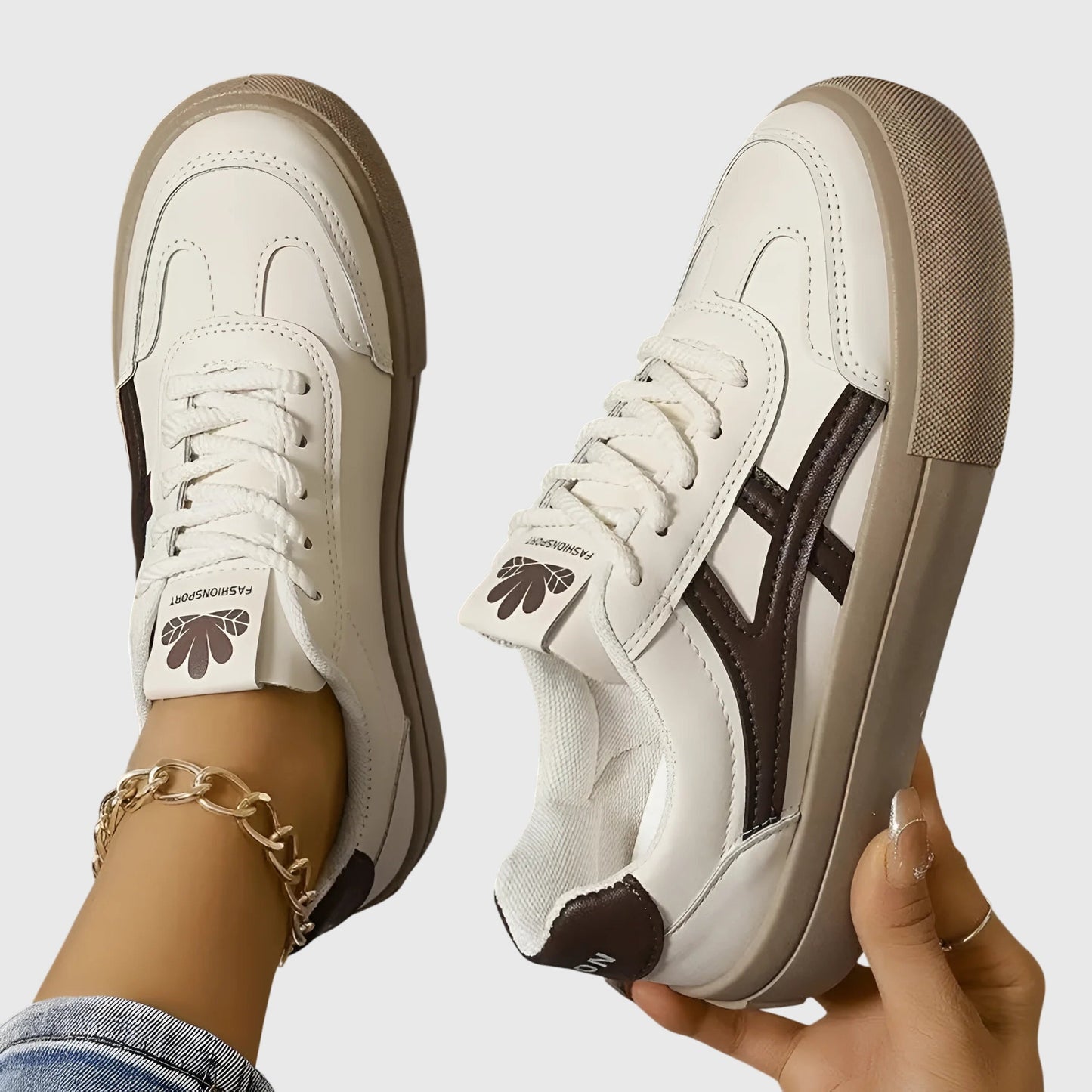 Dame Forårs Casual Snøresko Retro Sneakers