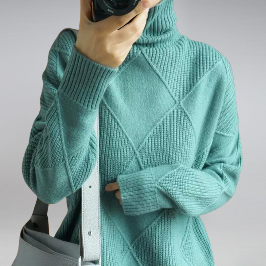 Moderne Stilfuld Elegant Blød Rullekravesweater