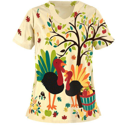 Ginger | Jule t shirt med v hals og print