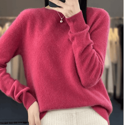 Elegant Blød Strikket Pullover Sweater