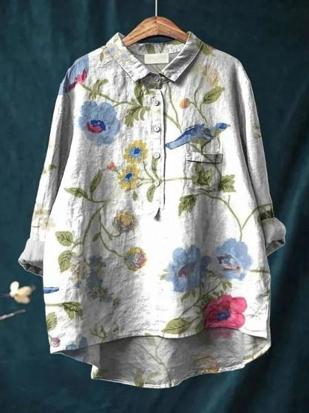 Inga | Blomstret bluse med romantisk feminin charme