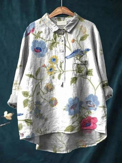Inga | Blomstret bluse med romantisk feminin charme