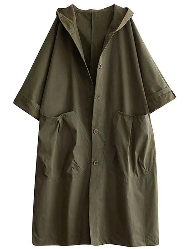 Vigga | Trenchcoat med hætte og elegant lang pasform