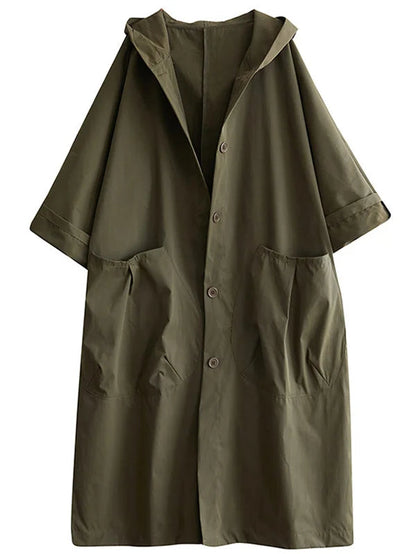 Vigga | Trenchcoat med hætte og elegant lang pasform