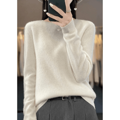 Elegant Blød Strikket Pullover Sweater
