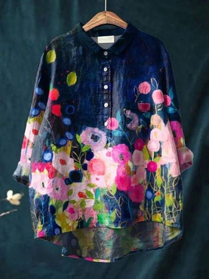 Inga | Blomstret bluse med romantisk feminin charme