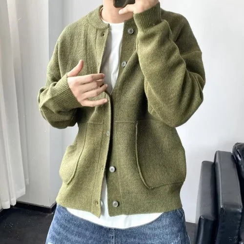 Harry | Elegant herrecardigan i blød strik med knapper til layering