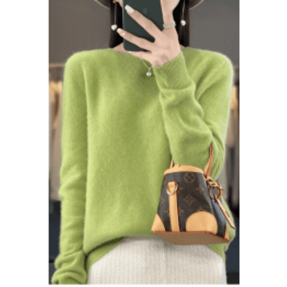 Elegant Blød Strikket Pullover Sweater