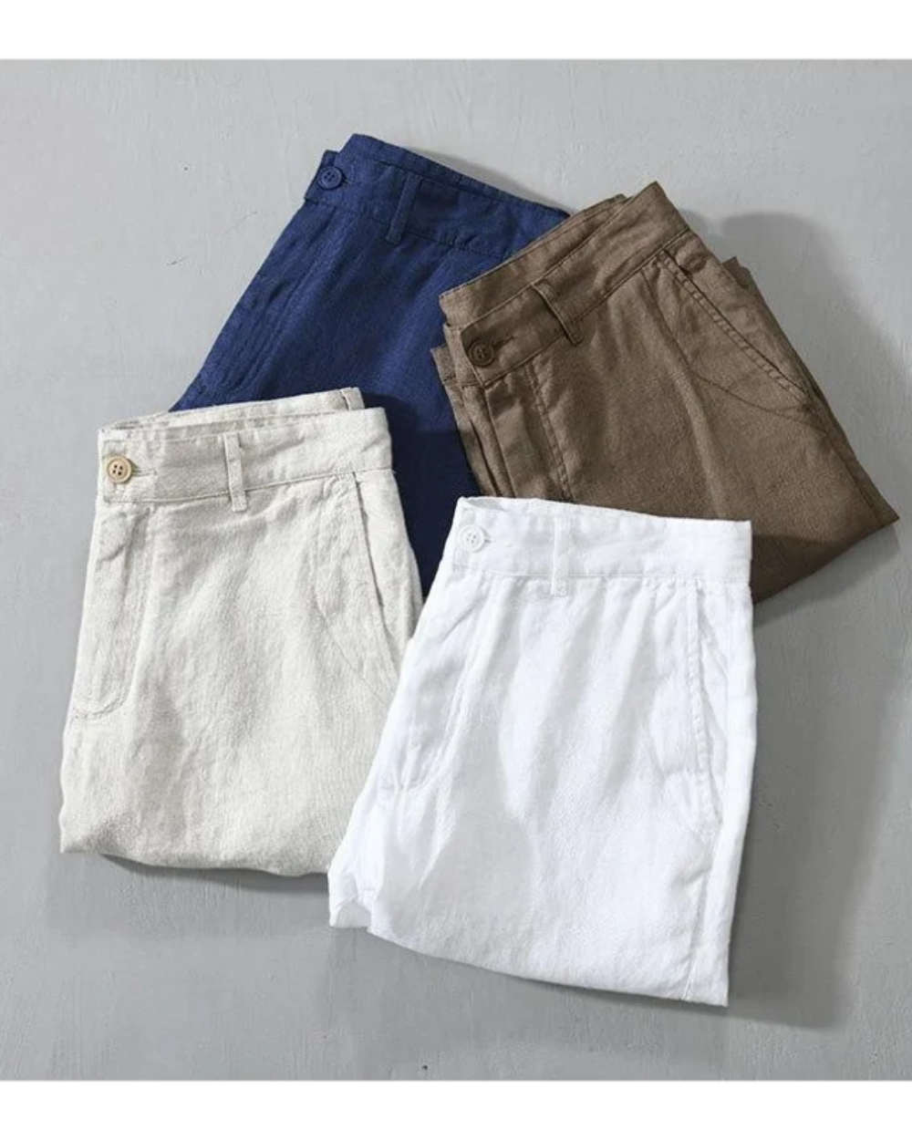 Komfortable Afslappet Letvægts Linned Shorts