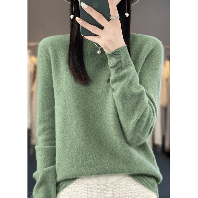 Elegant Blød Strikket Pullover Sweater
