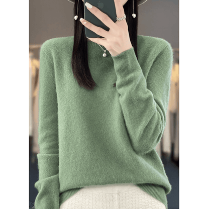 Elegant Blød Strikket Pullover Sweater