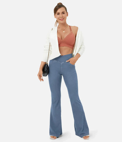 CurveChic - Jeans med høj talje i stretchdenim