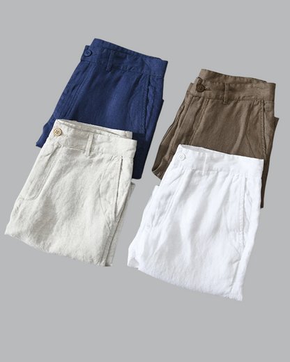 Komfortable Afslappet Letvægts Linned Shorts