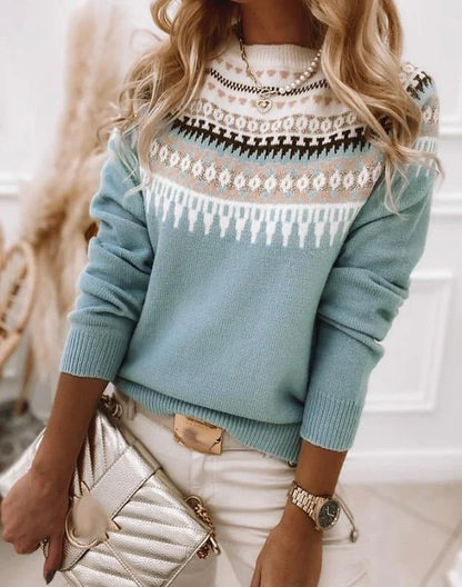 Clara - Langærmet Sweater med Rund Hals