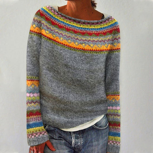 Frederikke | Retro-inspireret strikpullover med rund hals