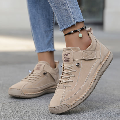 Dame Komfortable Afslappede Snøresneakers med Platform