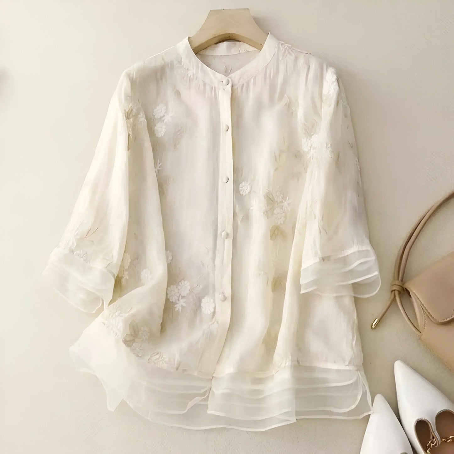 Moderne Let og Elegant Bomuldsbluse