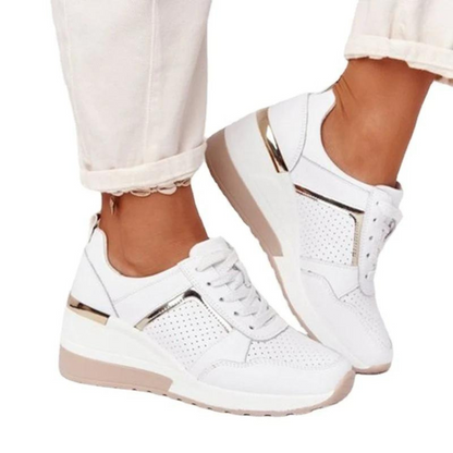 Sophia - Kilehælssneakers med skjult hæl og perforeret