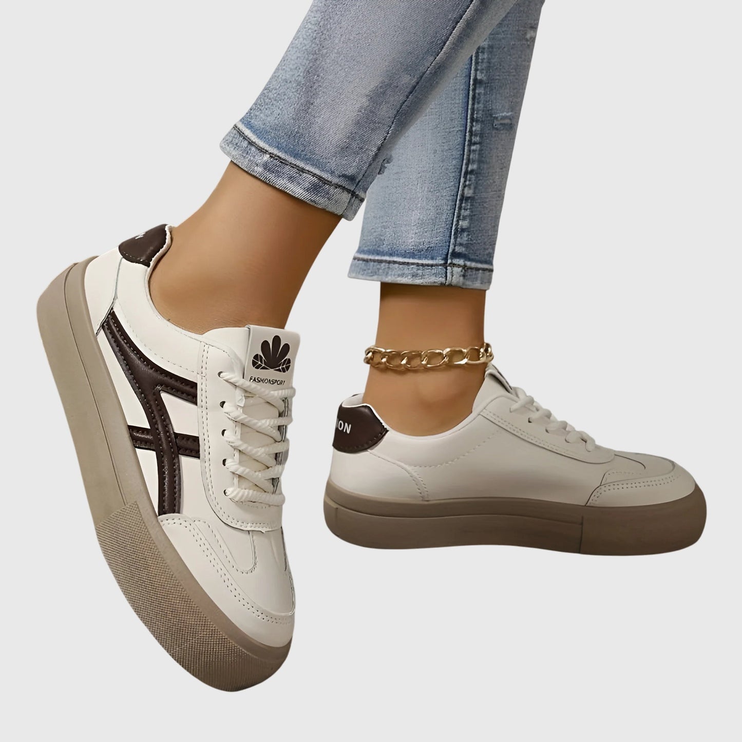 Dame Forårs Casual Snøresko Retro Sneakers
