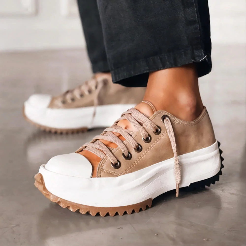 Dame Afslappede Snørebånd Platform Hverdag Sneakers