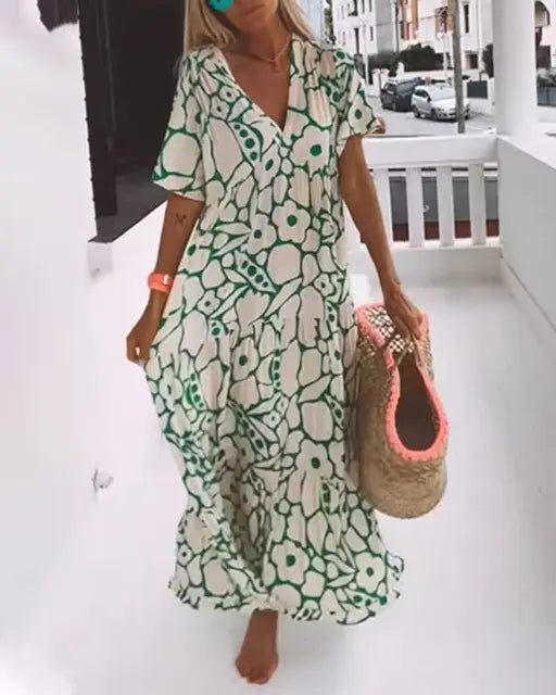 Dame Elegant Komfortabel Sommer Maxikjole