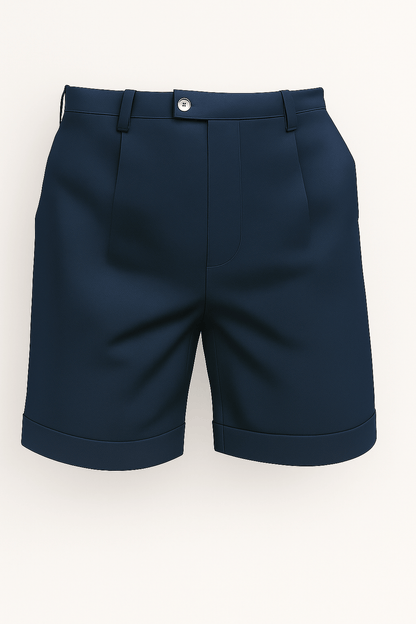 Stilfulde Marineblå Herreshorts Med Læg