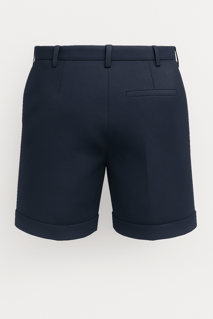 Stilfulde Marineblå Herreshorts Med Læg